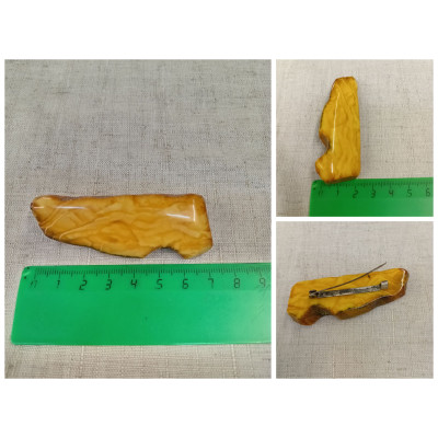 Брошь, брошка Янтарь. Длина: 7 см.