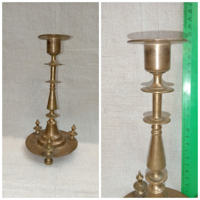 Подсвечник. Бронза. Российская империя. На ножках. На одну свечу. Высота: 23 см.