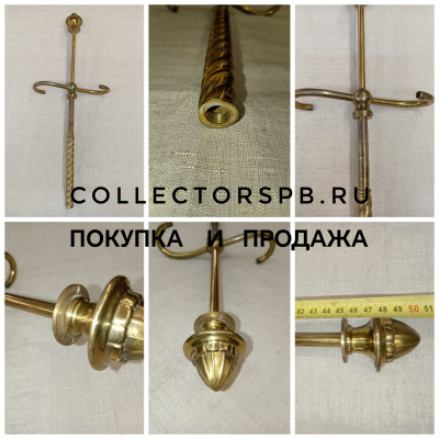 Старинная Деталь, основание для осветительного прибора. Бронза. Длина: 50 см.