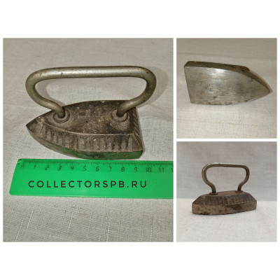 Маленький манжетный утюг. Чугун.  Длина: 9,5 см.