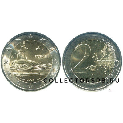 Монета 2 евро 2026 год. Германия. Бремен. 