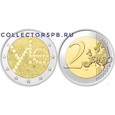 Монета 2 евро 2026 год. Финляндия. Радио. 