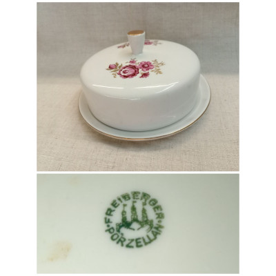 Масленка. Фарфор. ГДР. Freiberger. 1947-1970 гг.  В отличном состоянии.