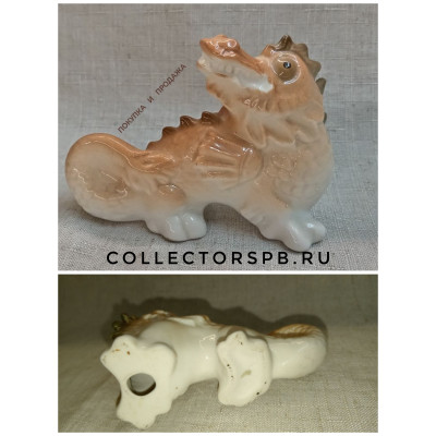 Статуэтка "Дракон". Фарфор ЛФЗ СССР. В отличном состоянии. 