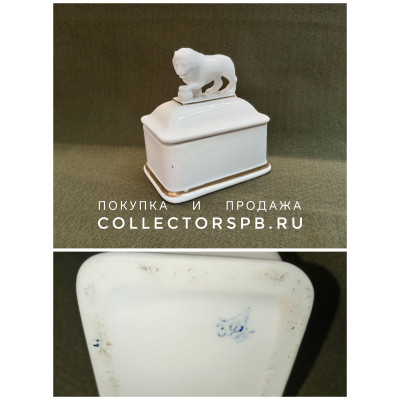 Шкатулка. Ленинград.  Лев с шаром. Фарфор ЛЗФИ. СССР. В отличном состоянии.