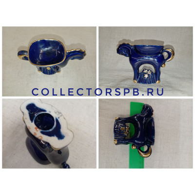 Подсвечник, мелочница, статуэтка Лошадка, конь. Фарфор СССР. Новгород. Кобальт, позолота. В отличном состоянии.