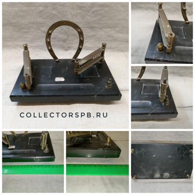 Основание для чернильного письменного прибора. Камень мрамор, бронза.