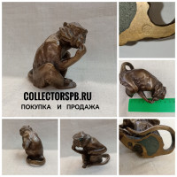 Скульптура, статуэтка Обезьяна. Бронза. МС Петербург. 