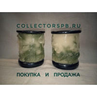 Парные стаканы, карандашницы, вазы "Золотые рыбки". Китай. 