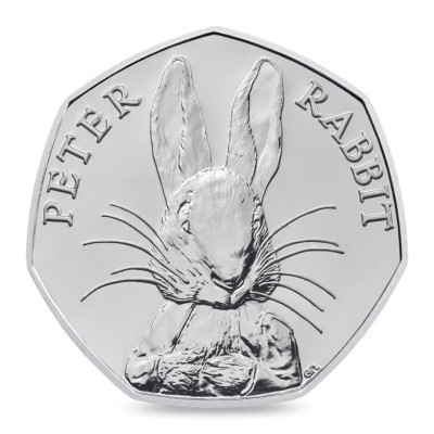 Монета 50 пенсов 2017 г. Великобритания. Peter Rabbit.