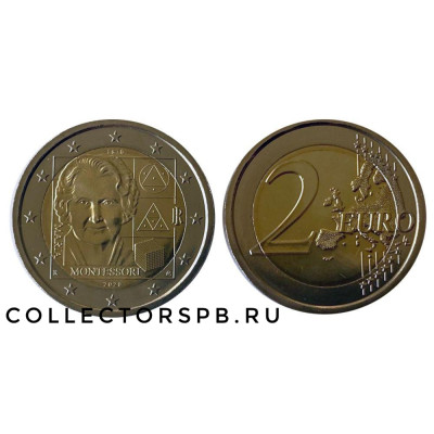 Монета 2 евро 2020 год. Италия. Монтессори. 