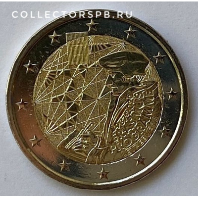 Монета 2 евро 2022 год. Люксембург. Программа Эразмус. 