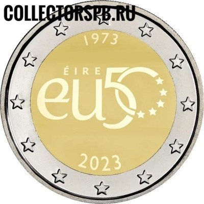 Монета 2 евро 2023 год. Ирландия. 50 лет вступления в ЕС. 