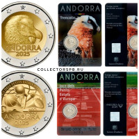Две Монеты  Андорра 2 евро 2025  - Бородач - ⁠Игры малых государств Европы 2025 год.
