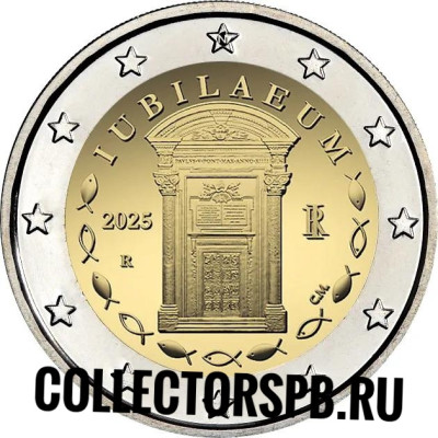 Монета 2 евро 2025 год. Италия. Юбилейный год. 
