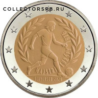 Монета 2 евро 2026 год. Словакия. "50 лет победы сборной Чехословакии по футболу на Чемпионате Европы в 1976 году." 