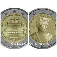 Две монеты 2 евро 2024 год. Греция. Демократия и Пенелопа Дельта. 