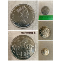 Монета 1 крона 1997 год. Остров Мэн. Рождение Христа. В капсуле.