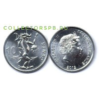 Монета 10 центов 2012 год. Соломоновы острова. Бог моря. 