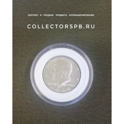 Монета полдоллара (0,5), 50 центов 1968 год. Кеннеди. Серебро. США. 