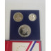 Подарочный набор монет США 1776-1976: 1 доллар, 50 центов, 25 центов. Серебро. Пруф. 