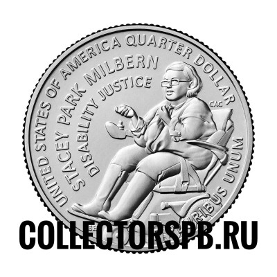 Монета 25 центов 2025 год. США. 19-я. Женщины Америки Stacey Park Milbern. 