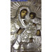 Икона Богородица Тихвинская в окладе, в киоте. Живопись.