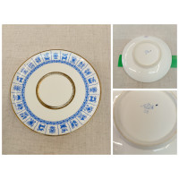 Блюдце от кофейной пары. Костяной фарфор.  ЛФЗ СССР. D: 12 см