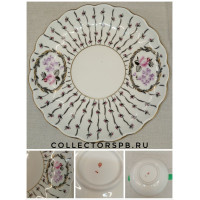 Сухарница, блюдо из сервиза "Розовая роза". Фарфор ЛФЗ СССР. Роспись. 