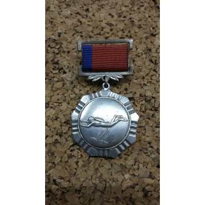 Медаль - знак за 2 место по подводному спорту (подводное ориентирование). СССР.