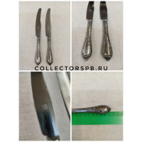 Два ножа. Мельхиор, посеребрение. ЗiШ. СССР. Длина: 24,5 см.