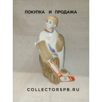 Статуэтка "Юный хоккеист - вратарь". Полонский ФЗ. СССР. 