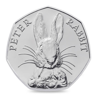 Монета 50 пенсов 2016 г. Великобритания.  Peter Rabbit.